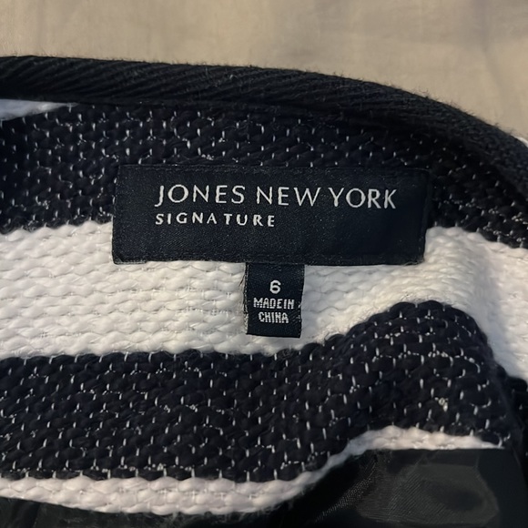 Jones NY Nautical Blue Striped Blazer Jacket Size 6 - Picture 2 of 7